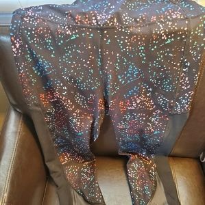 Avia Sz M Blk/Multi 3/4 Length Leggings